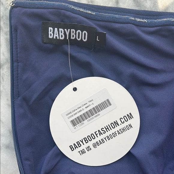 BabyBoo Zafira Navy Maxi Strapless Evening Gown | L - Picture 7 of 8